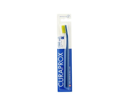 Зубная щетка Curaprox CS 1560 Soft Мягкая D 0.15 мм Синяя с салатовой щетиной (CS 1560-03)