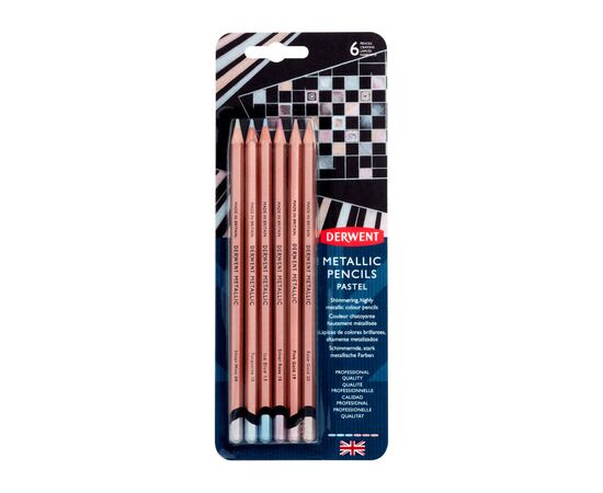 Олівці кольорові Derwent Metallic PASTEL, 6 кольорів (5028252598620)