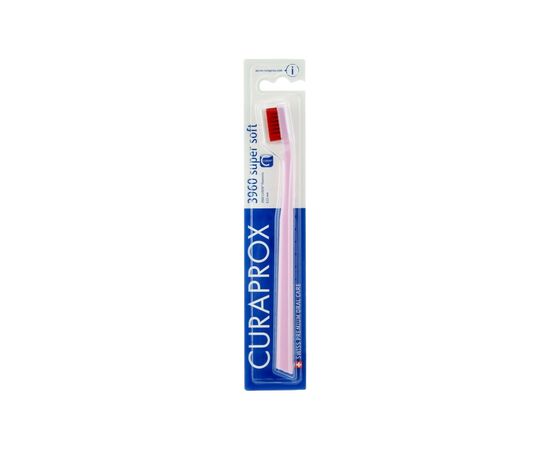 Зубная щетка Curaprox CS 3960 Super Soft Супермягкая D 0.12 мм Розовая с красной щетиной (CS 3960-13)