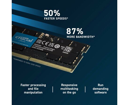 Модуль памяти для ноутбука SoDIMM DDR5 32GB (2x16GB) 5600 MHz Ripjaws Micron (CT2K16G56C46S5), изображение 5 Модуль памяти для ноутбука SoDIMM DDR5 32GB (2x16GB) 5600 MHz Ripjaws Micron (CT2K16G56C46S5), изображение 5