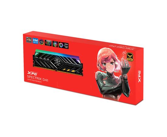 Модуль памяти для компьютера DDR4 16GB 3600 MHz XPG Spectrix D41 RGB Tungsten Gray ADATA (AX4U360016G18I-ST41), изображение 3 Модуль памяти для компьютера DDR4 16GB 3600 MHz XPG Spectrix D41 RGB Tungsten Gray ADATA (AX4U360016G18I-ST41), изображение 3