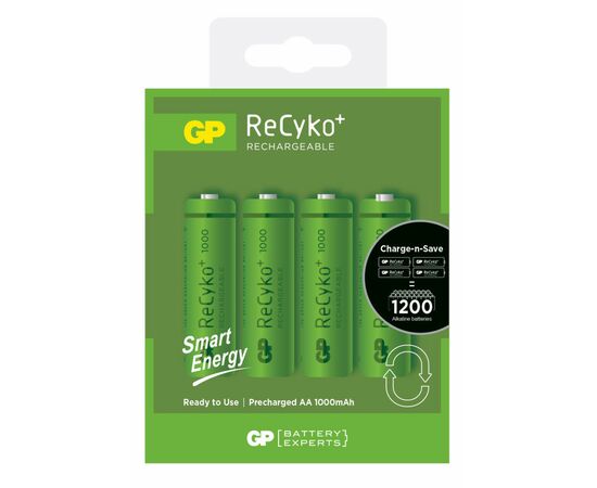 Акумулятор Gp AA 100AAHCE-2GB4 ReCyko+ Smart Energy 1000 mAh * 4 (NiMn) (100AAHCE / 4891199145452)