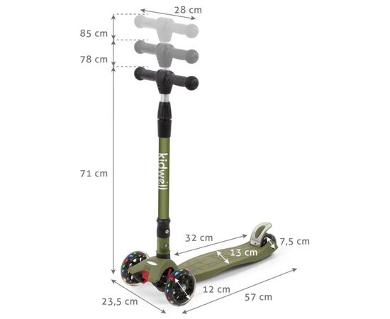 Самокат Kidwell Vento Khaki (HUBAVEN01A3), изображение 8 Самокат Kidwell Vento Khaki (HUBAVEN01A3), изображение 8