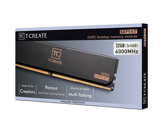 Модуль памяти для компьютера DDR5 32GB (2x16GB) 6000 MHz T-Create Expert Black Team (CTCED532G6000HC38ADC01), изображение 5 Модуль памяти для компьютера DDR5 32GB (2x16GB) 6000 MHz T-Create Expert Black Team (CTCED532G6000HC38ADC01), изображение 5