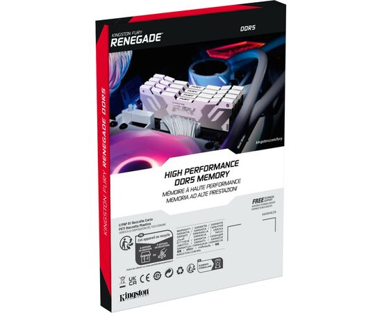 Модуль памяти для компьютера DDR5 32GB (2x16GB) 6800 MHz Renegade White/Silver Kingston Fury (ex.HyperX) (KF568C36RWK2-32), изображение 5 Модуль памяти для компьютера DDR5 32GB (2x16GB) 6800 MHz Renegade White/Silver Kingston Fury (ex.HyperX) (KF568C36RWK2-32), изображение 5