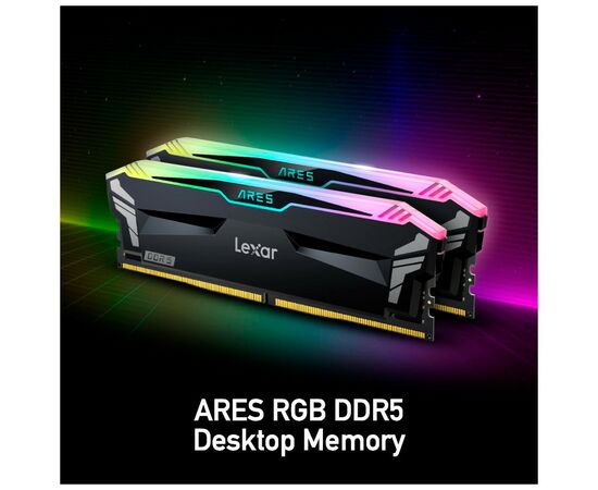 Модуль памяти для компьютера DDR5 32GB (2x16GB) 7200 MHz Ares RGB Black Lexar (LD5U16G72C34LA-RGD), изображение 6 Модуль памяти для компьютера DDR5 32GB (2x16GB) 7200 MHz Ares RGB Black Lexar (LD5U16G72C34LA-RGD), изображение 6