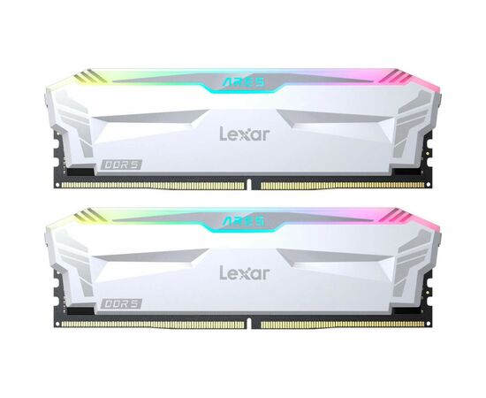 Модуль пам'яті для комп'ютера DDR5 32GB (2x(16GB) 6400 MHz Ares RGB White Lexar (LD5EU016G-R6400GDWA)