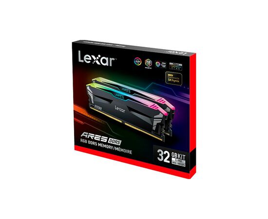 Модуль памяти для компьютера DDR5 32GB (2x16GB) 6800 MHz Ares RGB Black Lexar (LD5U16G68C34LA-RGD), изображение 5 Модуль памяти для компьютера DDR5 32GB (2x16GB) 6800 MHz Ares RGB Black Lexar (LD5U16G68C34LA-RGD), изображение 5