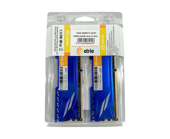Модуль памяти для компьютера DDR4 16GB (2x8GB) 2666 MHz Fly Blue ATRIA (UAT42666CL19BLK2/16), изображение 3 Модуль памяти для компьютера DDR4 16GB (2x8GB) 2666 MHz Fly Blue ATRIA (UAT42666CL19BLK2/16), изображение 3
