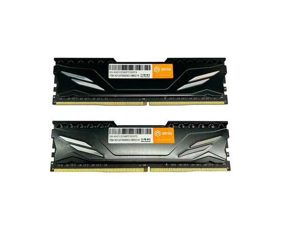 Модуль памяти для компьютера DDR4 16GB (2x8GB) 3200 MHz Fly Black ATRIA (UAT43200CL18BK2/16), изображение 2 Модуль памяти для компьютера DDR4 16GB (2x8GB) 3200 MHz Fly Black ATRIA (UAT43200CL18BK2/16), изображение 2