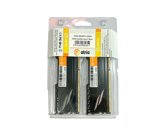 Модуль памяти для компьютера DDR4 16GB (2x8GB) 3600 MHz Fly Black ATRIA (UAT43600CL18BK2/16), изображение 3 Модуль памяти для компьютера DDR4 16GB (2x8GB) 3600 MHz Fly Black ATRIA (UAT43600CL18BK2/16), изображение 3