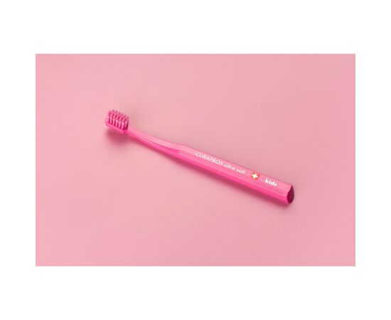 Детская зубная щетка Curaprox CS Kids ультрамягкая d 0.09 мм (4-12 лет) Розовый (CS Kids-04), изображение 2