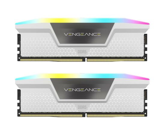Модуль памяти для компьютера DDR5 32GB (2x16GB) 6000 MHz Vengeance RGB White Corsair (CMH32GX5M2E6000C36W)
