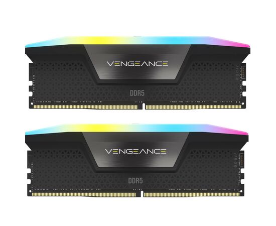 Модуль памяти для компьютера DDR5 32GB (2x16GB) 6000 MHz Vengeance RGB Black Corsair (CMH32GX5M2E6000C36)