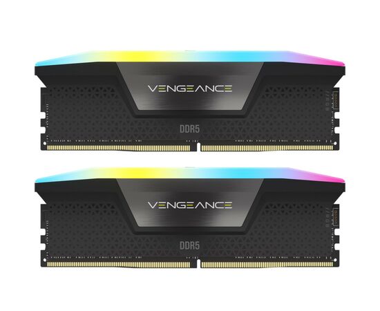 Модуль памяти для компьютера DDR5 32GB (2x16GB) 5600 MHz Vengeance RGB Black Corsair (CMH32GX5M2B5600Z40)