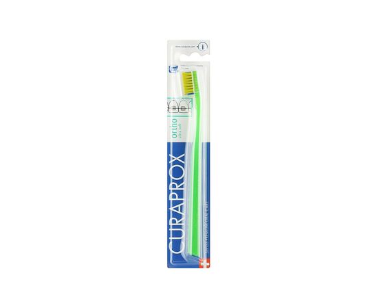 Зубная щетка Curaprox CS 5460 Ortho Ultra Soft Ультрамягкая ортодонтическая Салатовая с салатовой щетиной (CS 5460 Ortho-04)