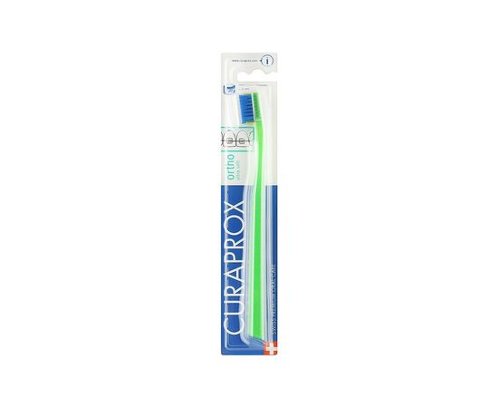 Зубная щетка Curaprox CS 5460 Ortho Ultra Soft Ультрамягкая ортодонтическая Салатовая с синей щетиной (CS 5460 Ortho-03)