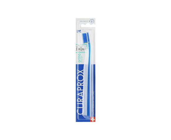 Зубна щітка Curaprox CS 5460 Ortho Ultra Soft Ультрам'яка ортодонтична Синя із синьою щетиною (CS 5460 Ortho-01)