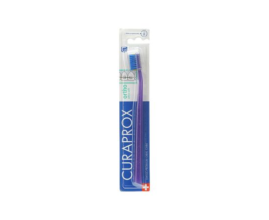 Зубная щетка Curaprox CS 5460 Ortho Ultra Soft Ультрамягкая ортодонтическая Фиолетовая с синей щетиной (CS 5460 Ortho-11)