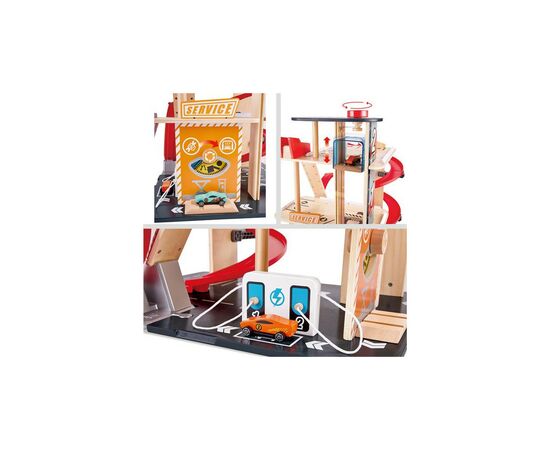 Автотрек Hape с паркингом, лифтом и вертолетной площадкой (E3019A), изображение 3