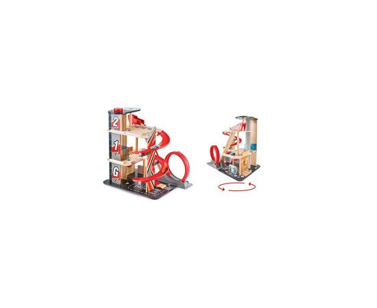 Автотрек Hape с паркингом, лифтом и вертолетной площадкой (E3019A), изображение 9