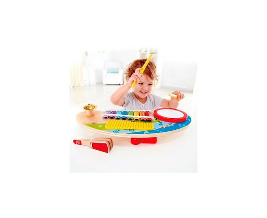 Музыкальная игрушка Hape Детский ксилофон Мини-оркестр 5 в 1 (E0612), изображение 5 Музыкальная игрушка Hape Детский ксилофон Мини-оркестр 5 в 1 (E0612), изображение 5
