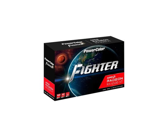 Видеокарта PowerColor Radeon RX 6500 XT 4Gb Fighter (AXRX 6500 XT 4GBD6-DH/OC), изображение 5 Видеокарта PowerColor Radeon RX 6500 XT 4Gb Fighter (AXRX 6500 XT 4GBD6-DH/OC), изображение 5