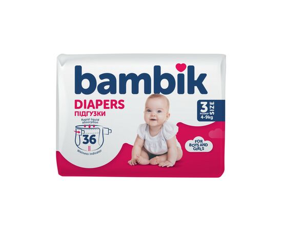 Подгузник Bambik Midi 3 (4-9 кг) 36 шт (43406500)