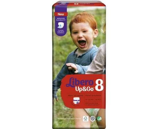 Подгузник Libero Up&Go Размер 8 (19-30 кг) 28 шт (7322541091662), изображение 2 Подгузник Libero Up&Go Размер 8 (19-30 кг) 28 шт (7322541091662), изображение 2