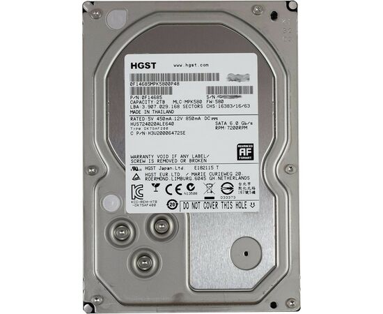 Жесткий диск 3.5" 2TB WDC Hitachi HGST (# HUS724020ALE640 #), изображение 2 Жесткий диск 3.5" 2TB WDC Hitachi HGST (# HUS724020ALE640 #), изображение 2