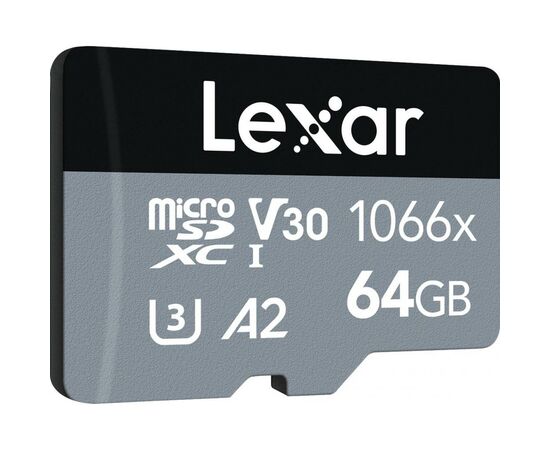 Карта памяти Lexar 64GB microSDXC class 10 UHS-I 1066x Silver (LMS1066064G-BNANG), изображение 2 Карта памяти Lexar 64GB microSDXC class 10 UHS-I 1066x Silver (LMS1066064G-BNANG), изображение 2
