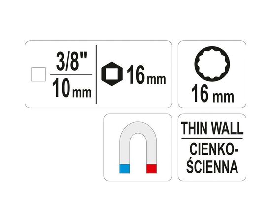 Головка торцева Yato свічна YT-38511 (YT-38511), зображення 2 Головка торцева Yato свічна YT-38511 (YT-38511), зображення 2