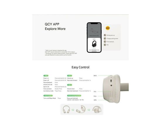 Наушники QCY H2 Pro White (1033270), изображение 3 Наушники QCY H2 Pro White (1033270), изображение 3