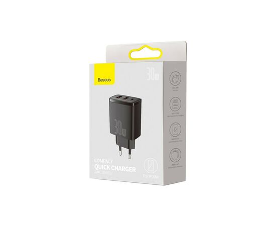 Зарядное устройство Baseus Compact Quick Charger 2U+C (CCXJ-E01), изображение 5 Зарядное устройство Baseus Compact Quick Charger 2U+C (CCXJ-E01), изображение 5