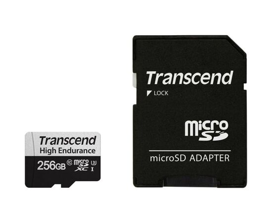 Карта памяти Transcend 256GB microSDXC class 10 UHS-I U3 High Endurance (TS256GUSD350V), изображение 2 Карта памяти Transcend 256GB microSDXC class 10 UHS-I U3 High Endurance (TS256GUSD350V), изображение 2