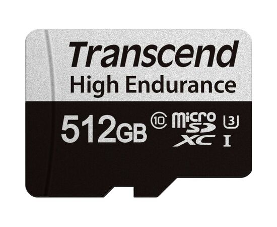 Карта памяти Transcend 512GB microSDXC class 10 UHS-I U3 High Endurance (TS512GUSD350V), изображение 2 Карта памяти Transcend 512GB microSDXC class 10 UHS-I U3 High Endurance (TS512GUSD350V), изображение 2