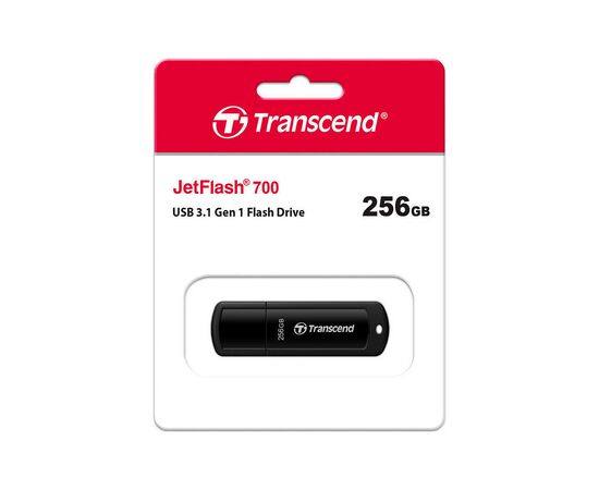 USB флеш накопитель Transcend 256GB JetFlash 700 Black USB 3.1 (TS256GJF700), изображение 4 USB флеш накопитель Transcend 256GB JetFlash 700 Black USB 3.1 (TS256GJF700), изображение 4