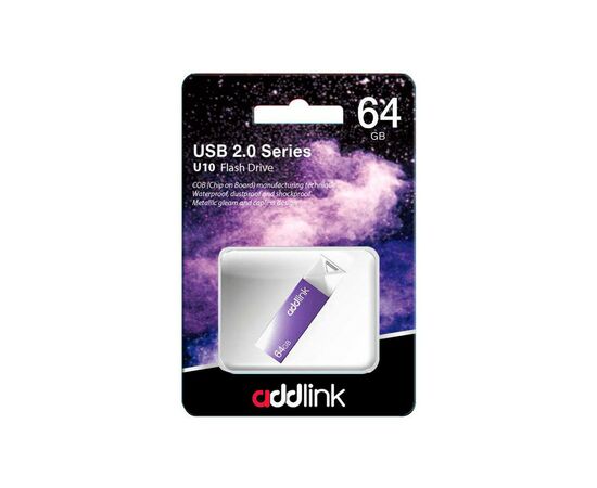 USB флеш накопитель AddLink 64GB U10 Violet USB 2.0 (ad64GBU10V2), изображение 2 USB флеш накопитель AddLink 64GB U10 Violet USB 2.0 (ad64GBU10V2), изображение 2