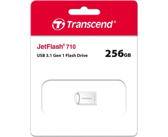 USB флеш накопитель Transcend 256GB JetFlash 710 Silver USB 3.1 (TS256GJF710S), изображение 3 USB флеш накопитель Transcend 256GB JetFlash 710 Silver USB 3.1 (TS256GJF710S), изображение 3