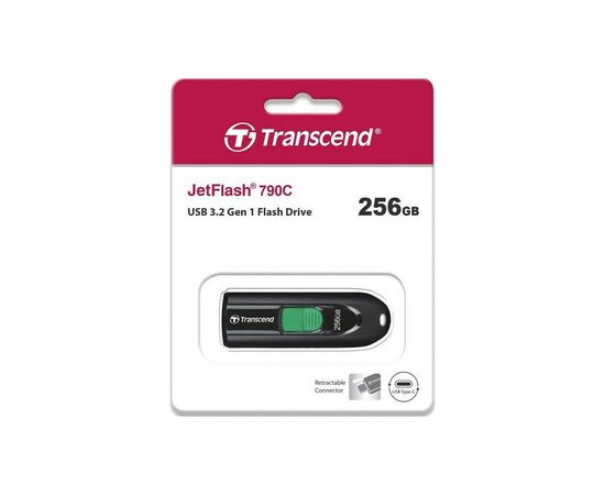USB флеш накопитель Transcend 256GB JetFlash 790C USB 3.2 Type-C (TS256GJF790C), изображение 7 USB флеш накопитель Transcend 256GB JetFlash 790C USB 3.2 Type-C (TS256GJF790C), изображение 7