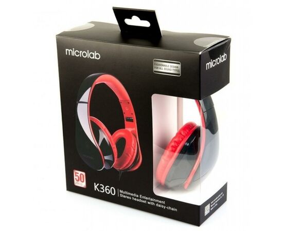 Наушники Microlab K360 Black, изображение 7 Наушники Microlab K360 Black, изображение 7