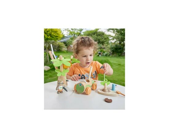 Игровой набор Hape деревянный электрокар для посадки деревьев (E3417), изображение 4 Игровой набор Hape деревянный электрокар для посадки деревьев (E3417), изображение 4