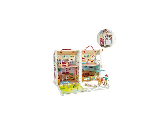 Игровой набор Hape деревянный Ранчо для пони (E3409), изображение 2 Игровой набор Hape деревянный Ранчо для пони (E3409), изображение 2