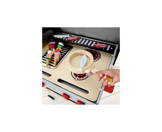 Игровой набор Hape гриль Гурман деревянный с продуктами (E3127), изображение 4