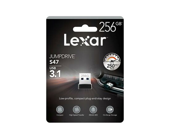 USB флеш накопитель Lexar 256GB S47 USB 2.0 (LJDS47-256ABBK), изображение 4 USB флеш накопитель Lexar 256GB S47 USB 2.0 (LJDS47-256ABBK), изображение 4