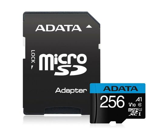 Карта памяти ADATA 256GB microSDXC calss 10 UHS-I V10 A1 (AUSDX256GUICL10A1-RA1)