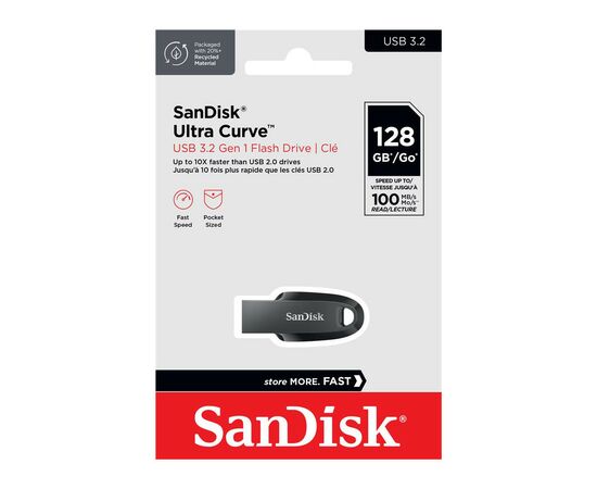 USB флеш накопитель SanDisk 128GB Ultra Curve Black USB 3.2 (SDCZ550-128G-G46), изображение 5 USB флеш накопитель SanDisk 128GB Ultra Curve Black USB 3.2 (SDCZ550-128G-G46), изображение 5