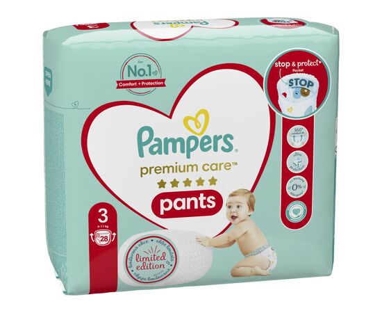 Подгузник Pampers Premium Care Pants Midi Размер 3 (6-11 кг), 28 шт. (4015400687894), изображение 3 Подгузник Pampers Premium Care Pants Midi Размер 3 (6-11 кг), 28 шт. (4015400687894), изображение 3
