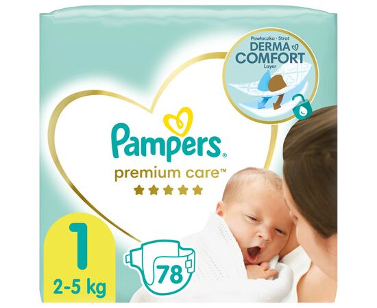 Підгузок Pampers Premium Care Розмір 1 (2-5 кг) 78 шт (8001841104836)
