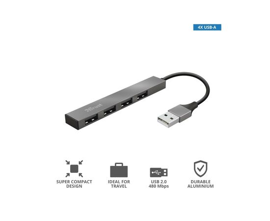 Концентратор Trust Halyx Aluminium 4-Port Mini USB Hub (23786_TRUST), изображение 10 Концентратор Trust Halyx Aluminium 4-Port Mini USB Hub (23786_TRUST), изображение 10